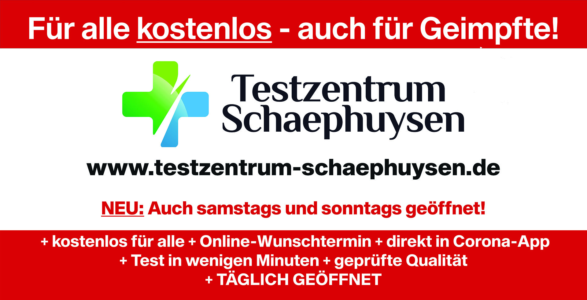 Kostenlose Test für alle - Testzentrum Schaephuysen